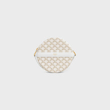 Round Purse On Strap - White/White