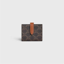 Triomphe Canvas Slg Small Strap Wallet & Lambskin - Tan