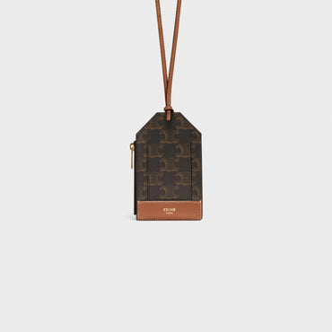 Card Holder Necklace - Tan