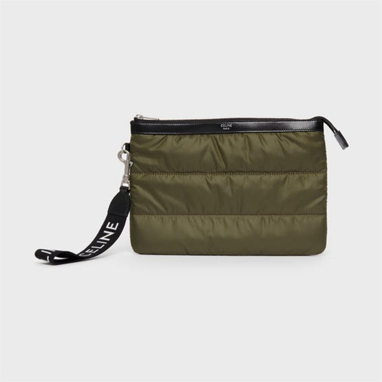 Men Small Pouch With Strap - Khaki