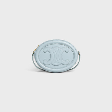 Cuir Triomphe Slg Crossbody Oval Purse Trio.Slg Smooth Calf. - Ice Blue