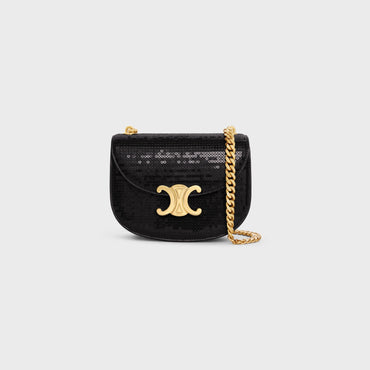 Mini Shoulder Chain Besace Clea - Black Sequin