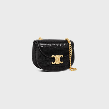 Mini Shoulder Chain Besace Clea - Black Sequin