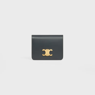 Triomphe Compact Wallet - Slate Grey