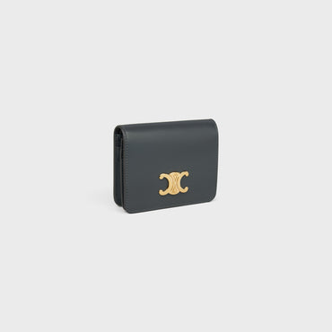 Triomphe Compact Wallet - Slate Grey