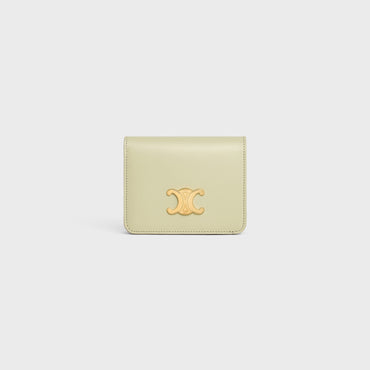 Triomphe Compact Wallet - Almond Green