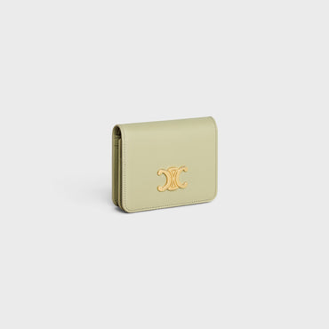 Triomphe Compact Wallet - Almond Green