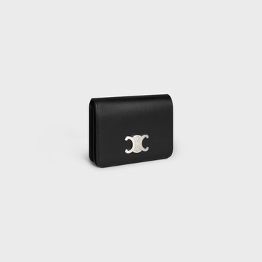 Triomphe Compact Wallet - Black