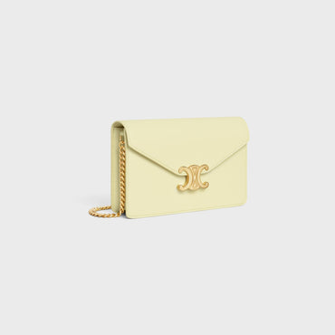 Margo Wallet On Chain Shiny Calfskin - Light Yellow