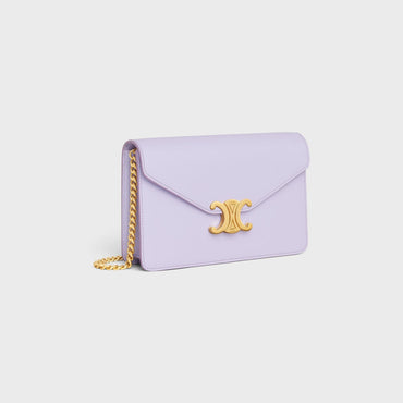 Margo Wallet On Chain Shiny Calfskin - Light Lavender