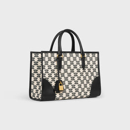 Women Triomphe Embroidery Mini Horizontal Tote - Black