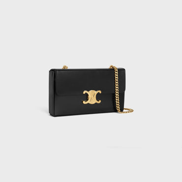 Blandine Medium Chain Box Shiny Calfskin - Black