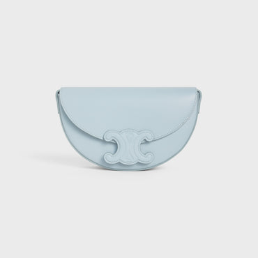 Triomphe Leather Messenger Bag - Ice Blue