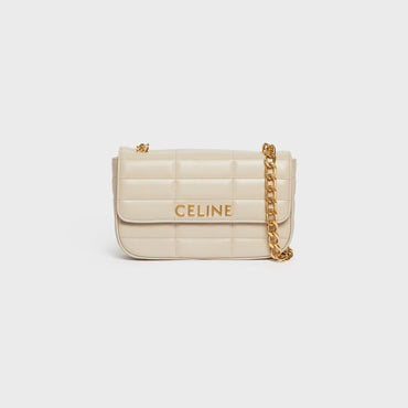 Matelassé Monochrome Celine Chain Shoulder Bag Matelas.Mono.Celine Quilt.Goat - Trench