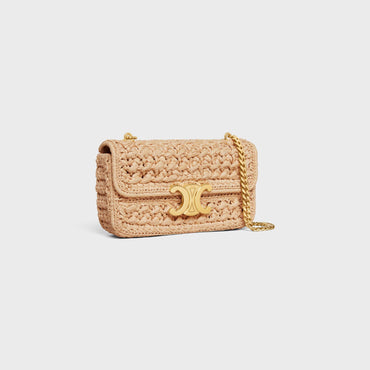 Claude Chain Shoulder Raffia Effect Textile - Natural
