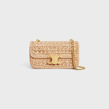 Claude Chain Shoulder Raffia Effect Textile - Natural