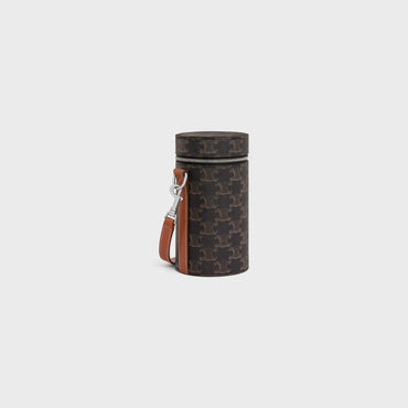 Triomphe Canvas Vertical Cylinder & Calfskin - Tan