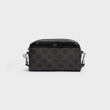 Triomphe Canvas Mini Bowling Top Handle Bag - Black