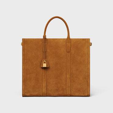 Celine Malaquais Large Cabas Suede Calf - Pecan