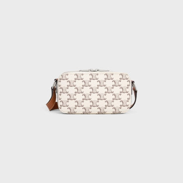 Mini Messenger Box - Tan/Ecru
