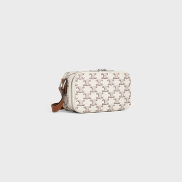 Mini Messenger Box - Tan/Ecru