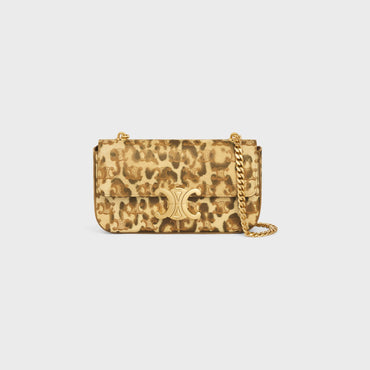 Triomphe Canvas Chain Shoulder Claude Leopard Print - Leopard