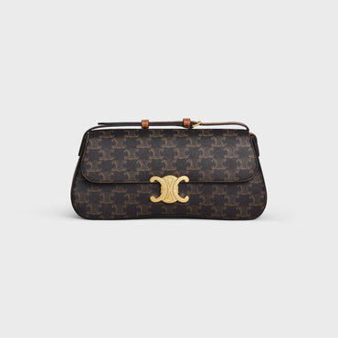 Triomphe Canvas Medium Celine Lola Shoulder Bag - Tan