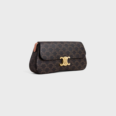 Triomphe Canvas Medium Celine Lola & Calfskin - Tan