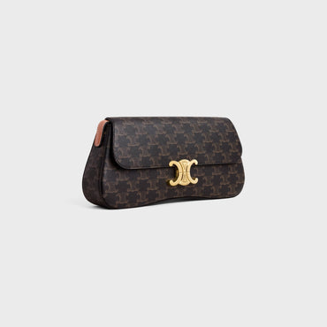 Triomphe Canvas Medium Celine Lola Shoulder Bag - Tan