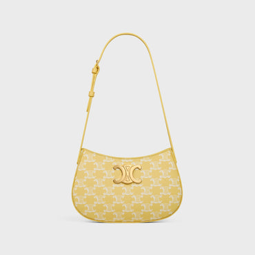Triomphe Canvas Medium Tilly & Calfskin - Bright Yellow