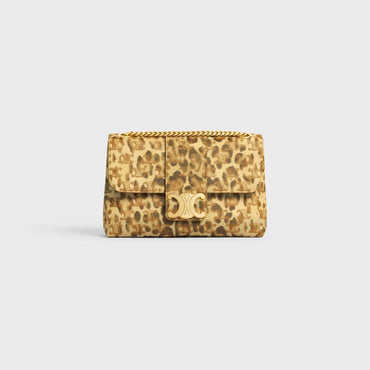 Triomphe Canvas Medium Celine Victoire Chain Bag - Leopard