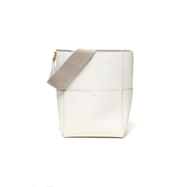 Sangle Seau Soft Grained Calfskin - White