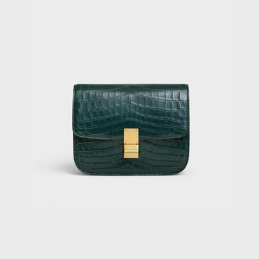 Classic Medium - Dark Green Croc