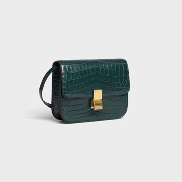 Classic Medium - Dark Green Croc