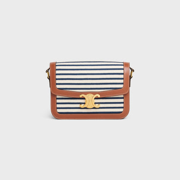 Triomphe Classique Striped Tex. & Calf - Navy / Tan