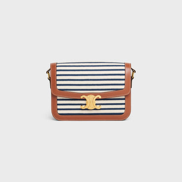 Triomphe Classique Striped Tex. & Calf - Navy / Tan