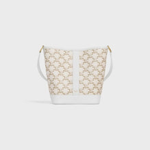 Triomphe Canvas Small Bucket - White/White