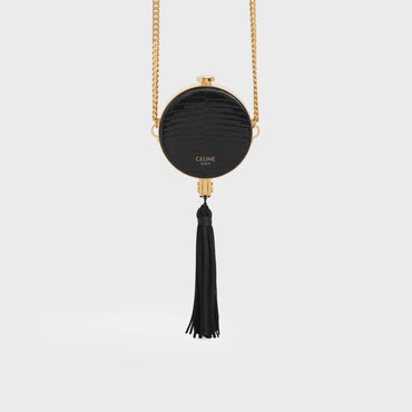 Evening Small Round Top Handle Bag - Black