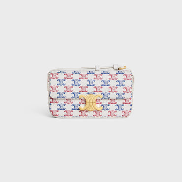 Triomphe Canvas Claude Shoulder Bag - Blue/Red