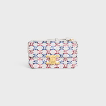 Triomphe Canvas Shoulder Bag Claude - Blue/Red