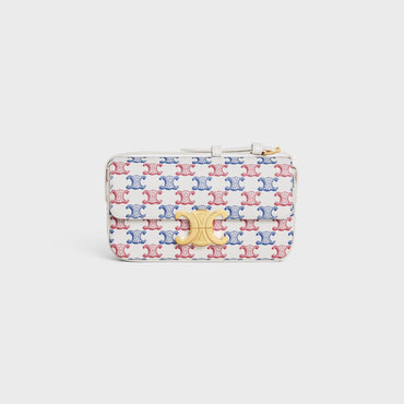 Triomphe Canvas Shoulder Bag Claude & Calfskin (T) - Blue / Red