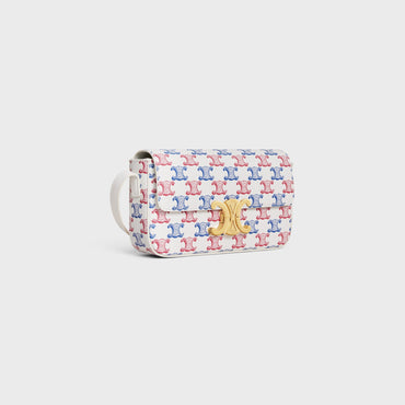 Triomphe Canvas Claude Shoulder Bag - Blue/Red