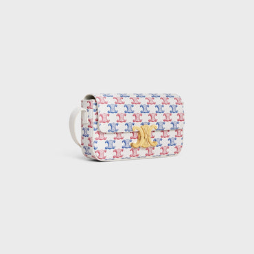 Triomphe Canvas Shoulder Bag Claude & Calfskin (T) - Blue / Red