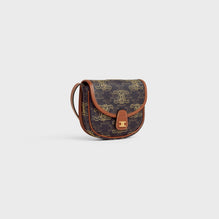 Triomphe Canvas Mini Messenger Bag - Tan