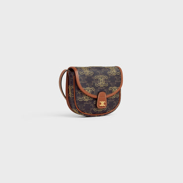 Triomphe Canvas Mini Messenger Bag - Tan