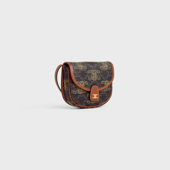 Women Triomphe Canvas Mini Messenger Bag - Tan