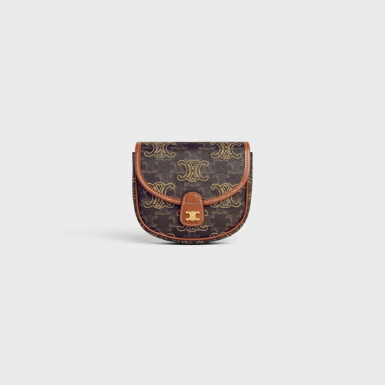 Women Triomphe Canvas Mini Messenger Bag - Tan