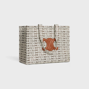 Thais Large Cabas Textile W/Celine All Ove - Natural / Tan