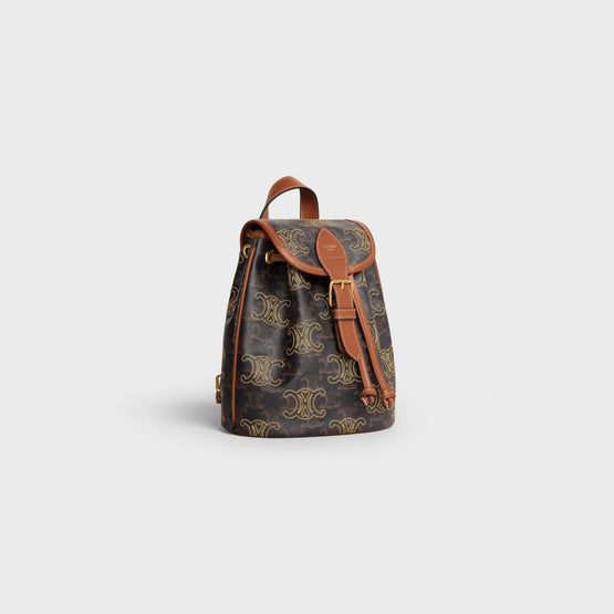 Women Triomphe Canvas Mini Backpack Folco - Tan