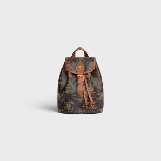 Women Triomphe Canvas Mini Backpack Folco - Tan